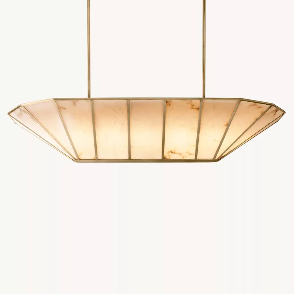 Lucette Alabaster Vein Linear Chandelier 74"