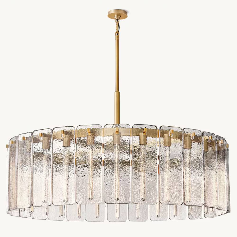 Calamette Striated Glass Round Chandelier 48"