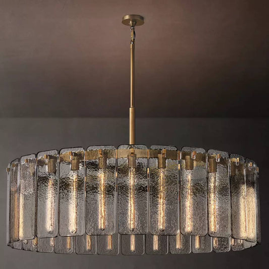 Calamette Striated Glass Round Chandelier 48"