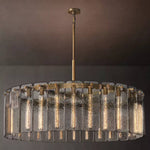 Calamette Striated Glass Round Chandelier 48"