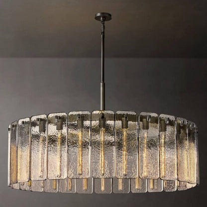 Calamette Striated Glass Round Chandelier 48"