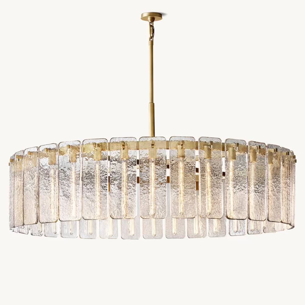 Calamette Striated Glass Round Chandelier 60"