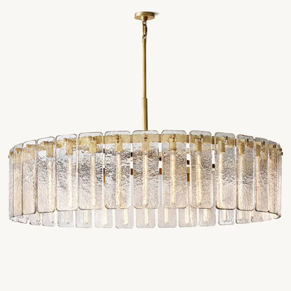 Calamette Striated Glass Round Chandelier 60"