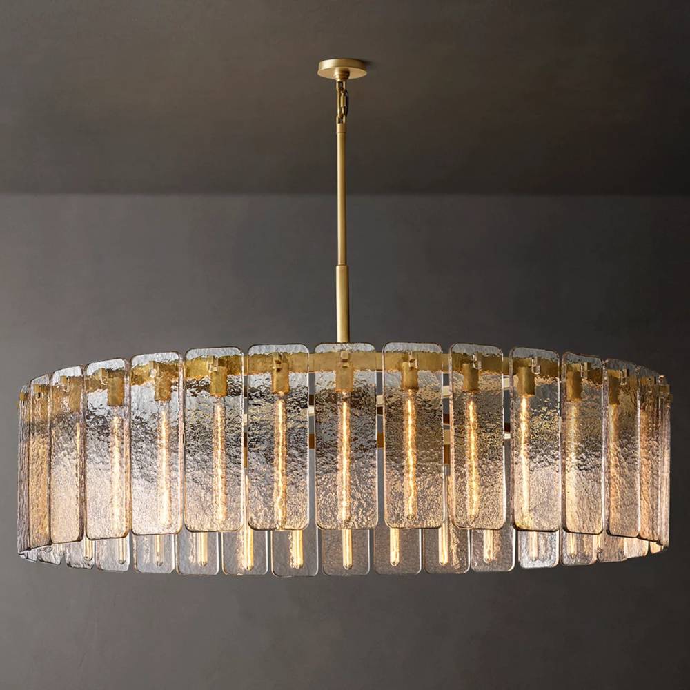Calamette Striated Glass Round Chandelier 60"