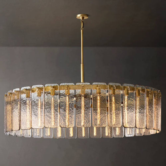 Calamette Striated Glass Round Chandelier 60"