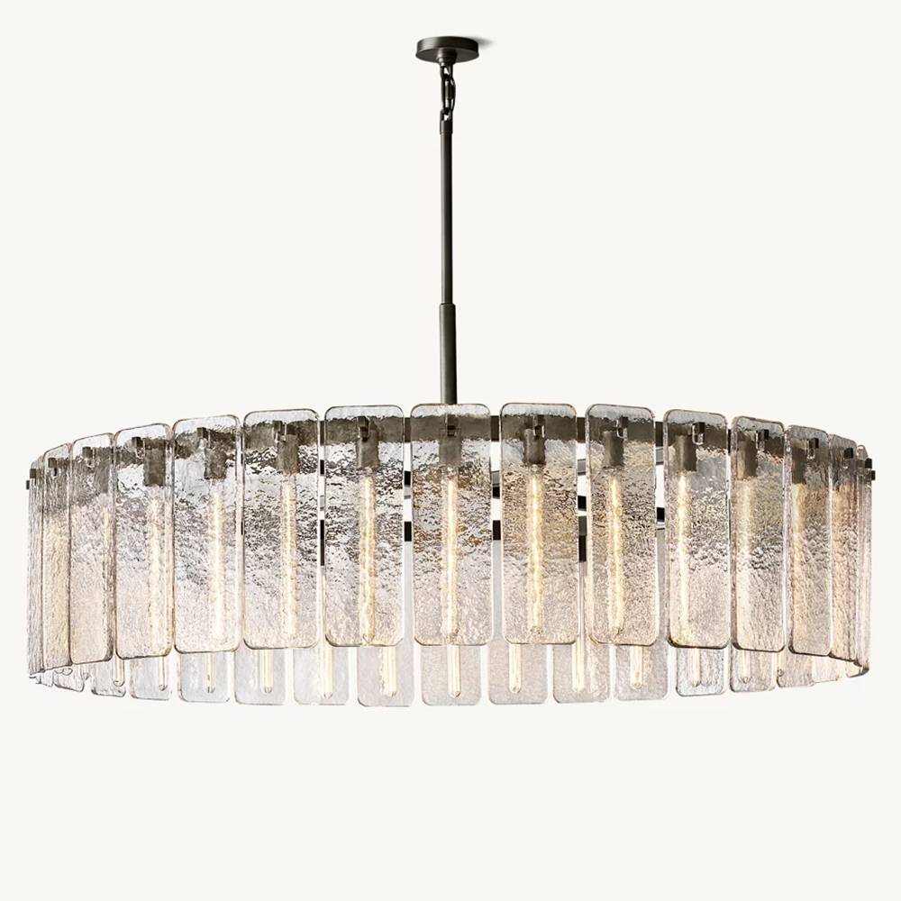 Calamette Striated Glass Round Chandelier 60"