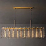 Calamette Striated Glass Rectangular Chandelier 60"