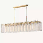 Calamette Striated Glass Rectangular Chandelier 72"