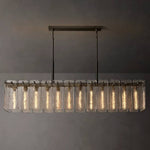 Calamette Striated Glass Rectangular Chandelier 72"