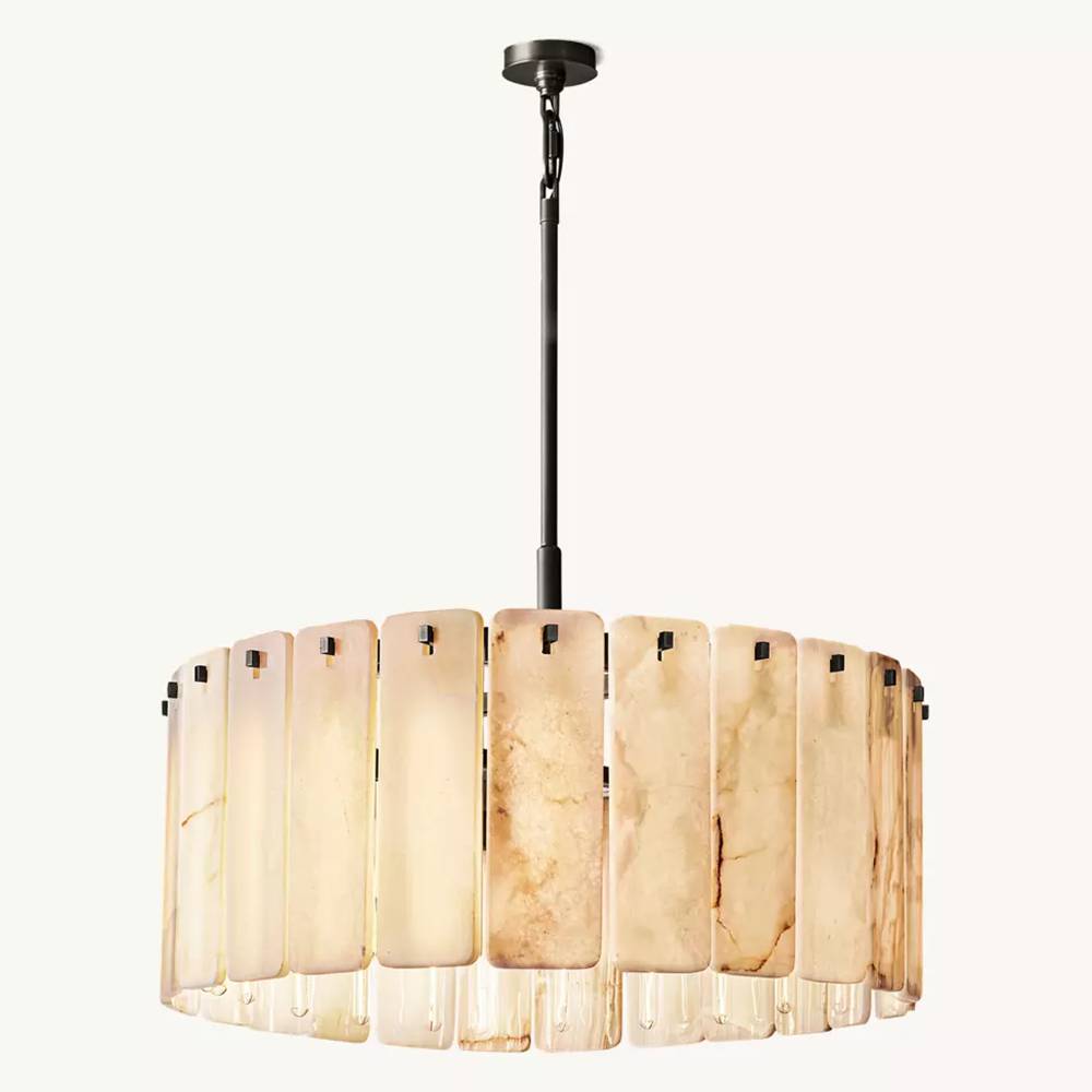 Calamette Striated Onyx Round Chandelier 36"