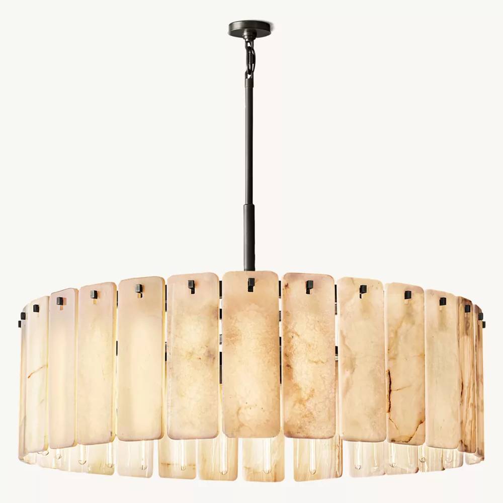 Calamette Striated Onyx Round Chandelier 48"