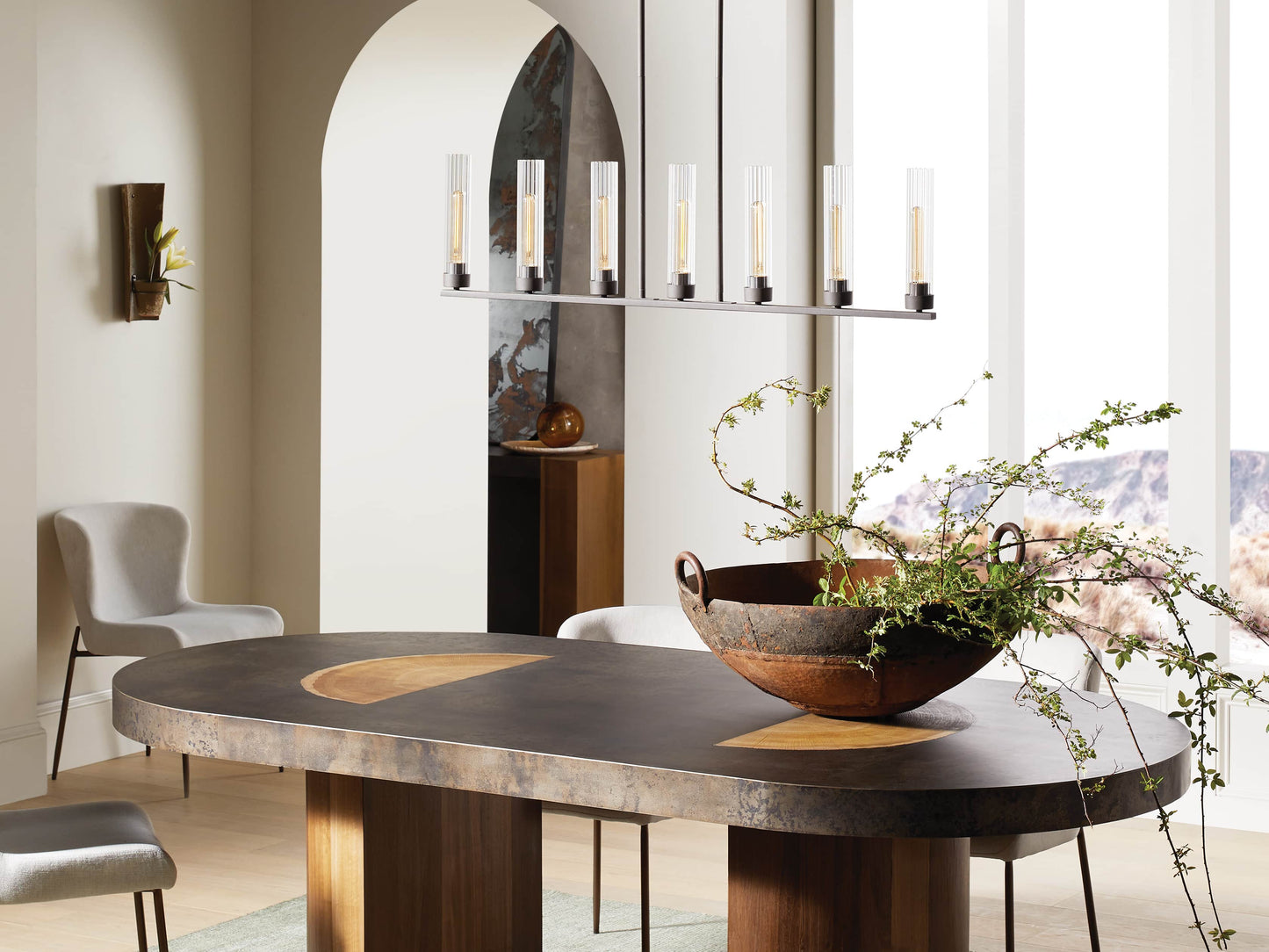 Andreas Modern Glass Linear Chandelier