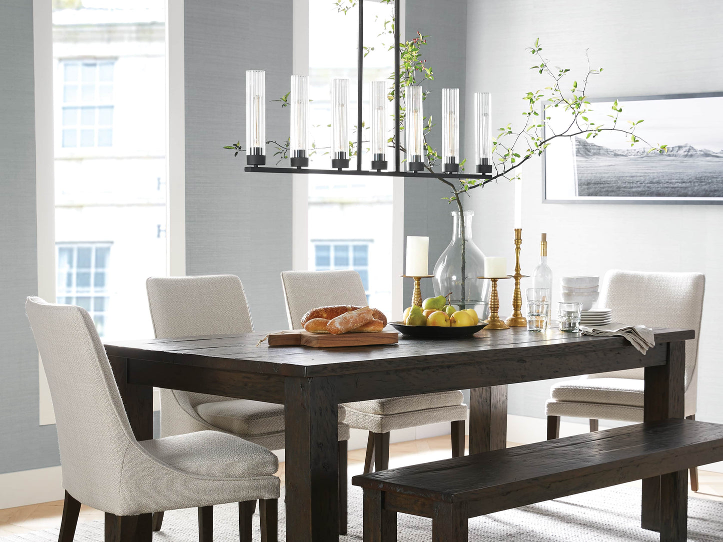 Andreas Modern Glass Linear Chandelier