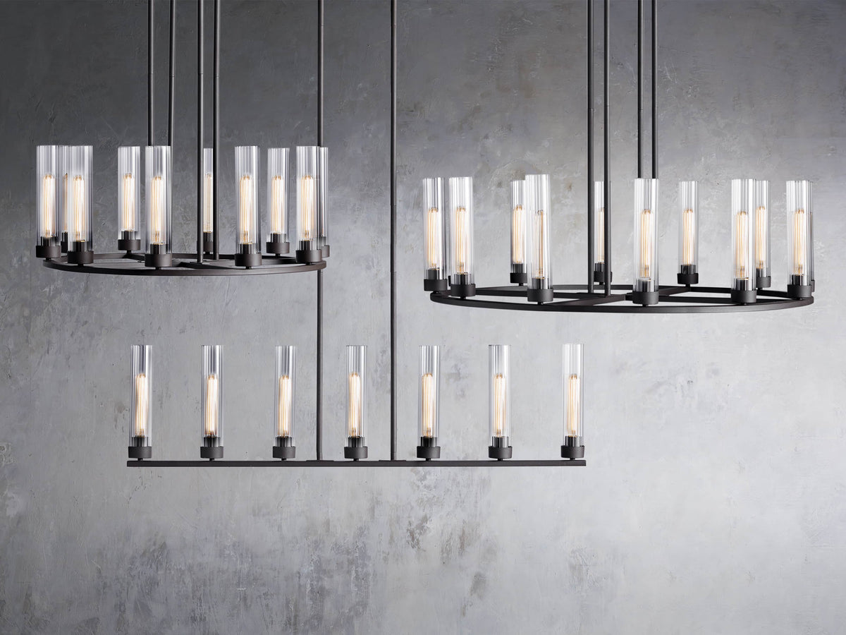 Andreas Modern Glass Linear Chandelier