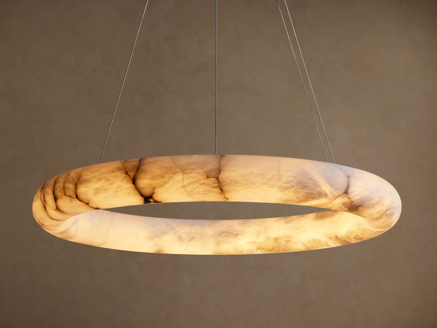Halima Alabaster Veined Halo Chandelier