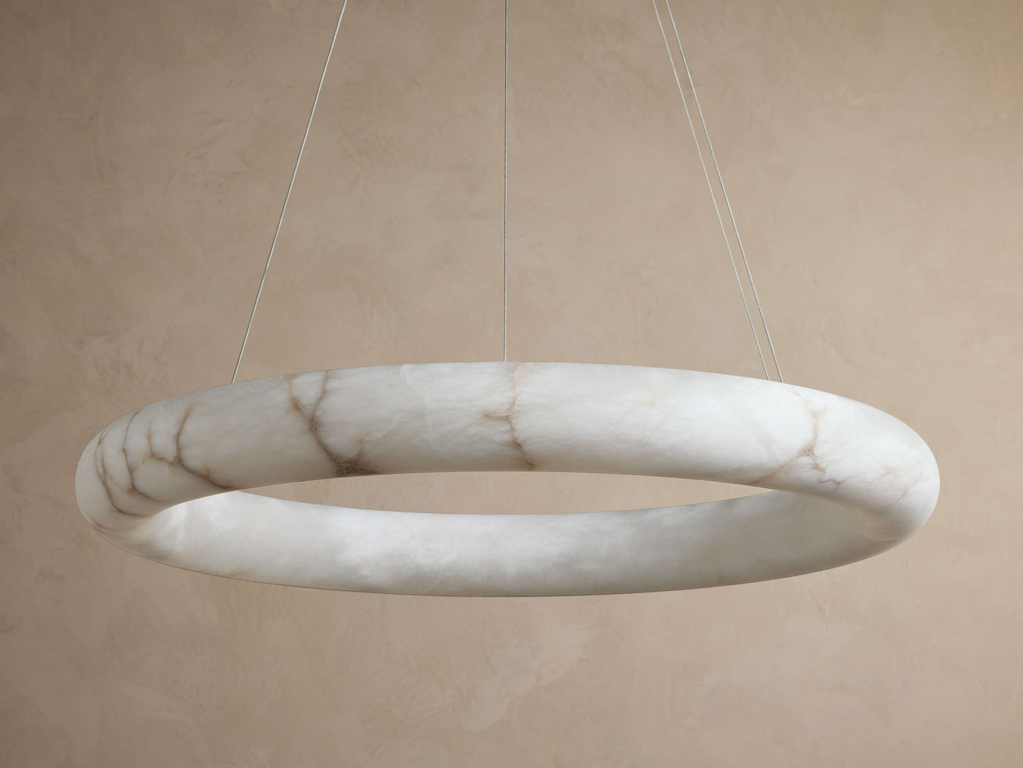 Halima Alabaster Veined Halo Chandelier