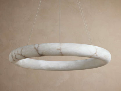 Halima Alabaster Veined Halo Chandelier