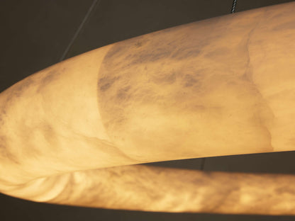 Halima Alabaster Veined Halo Chandelier