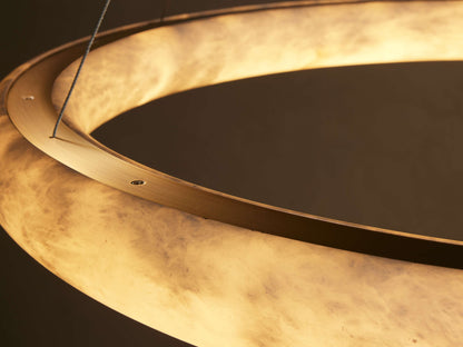 Halima Alabaster Veined Halo Chandelier