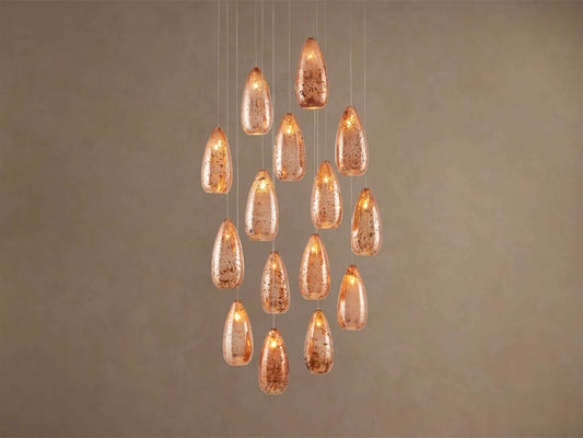 Edda Teardrop Cascade Round Chandelier