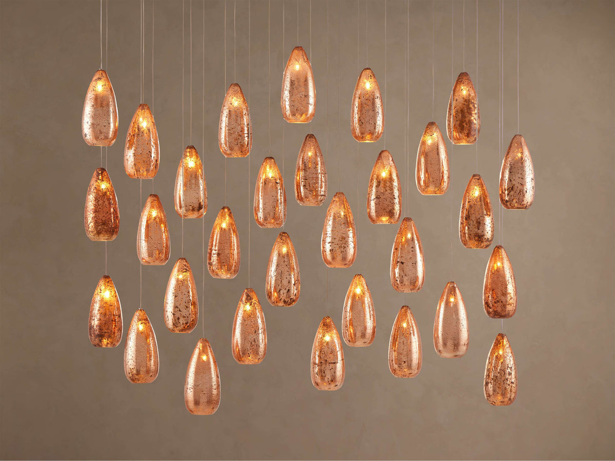 Edda Teardrop Cascade Linear Chandelier