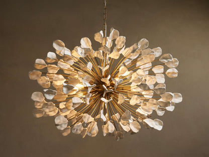 Lunaria Ceramic Leaf Round Chandelier