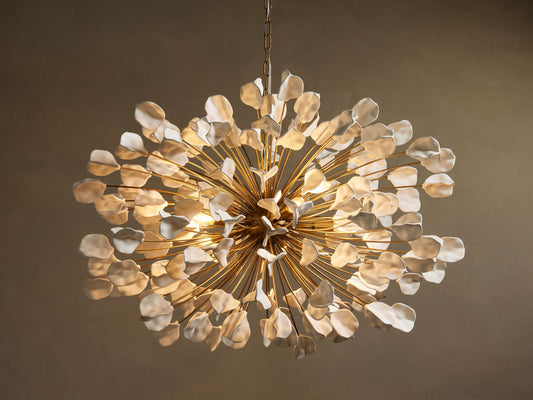 Lunaria Ceramic Leaf Round Chandelier