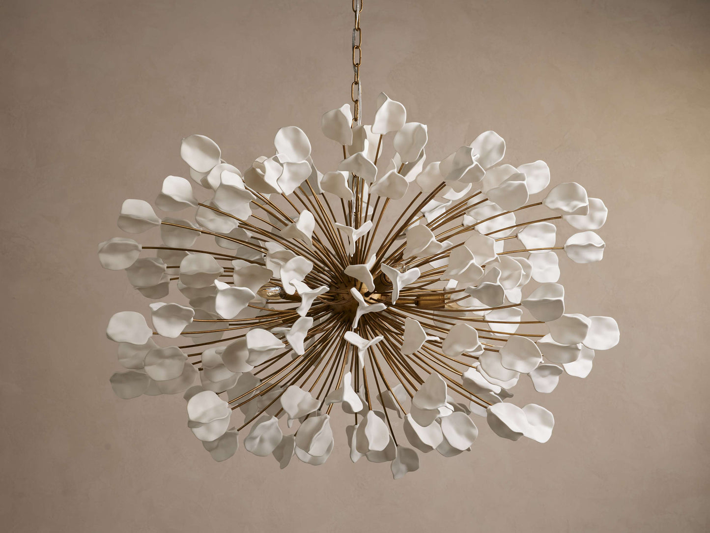 Lunaria Ceramic Leaf Round Chandelier