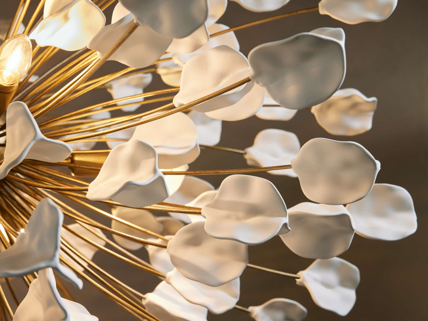 Lunaria Ceramic Leaf Round Chandelier