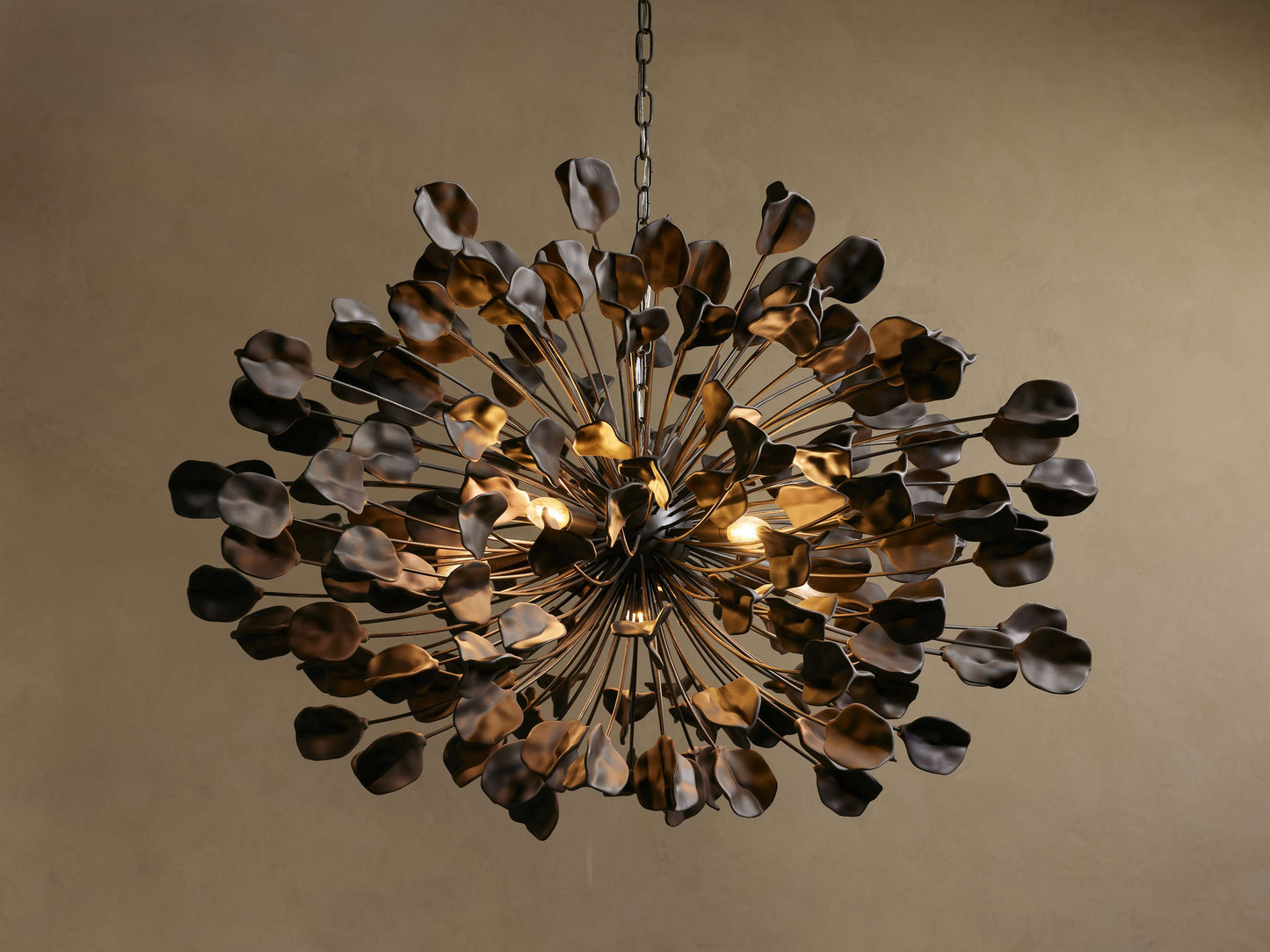 Lunaria Ceramic Leaf Round Chandelier