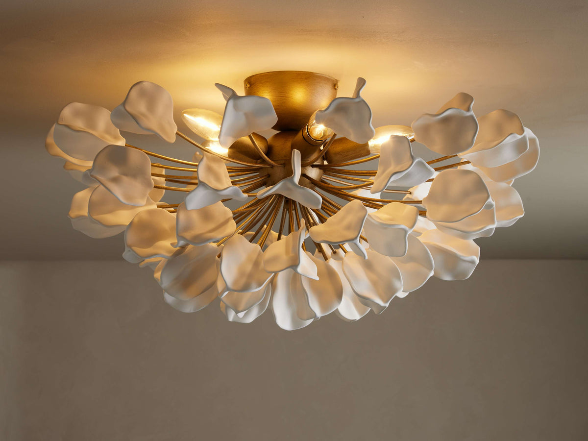 Lunaria Ceramic Leaf Flush Mount