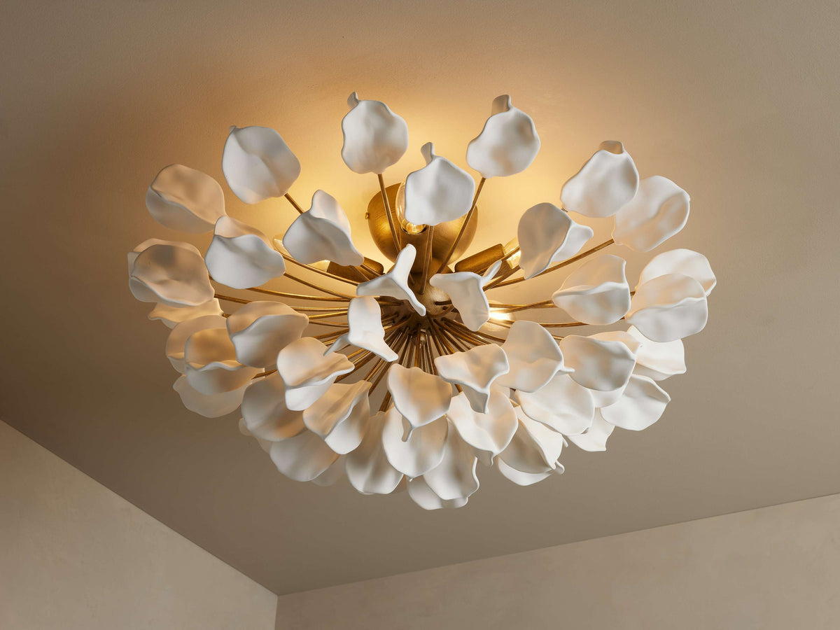 Lunaria Ceramic Leaf Flush Mount