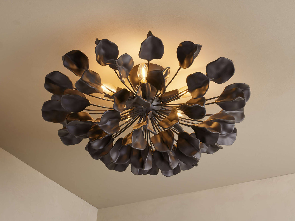 Lunaria Ceramic Leaf Flush Mount