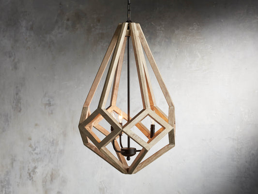 Wooden Prism Natural Frame Chandelier