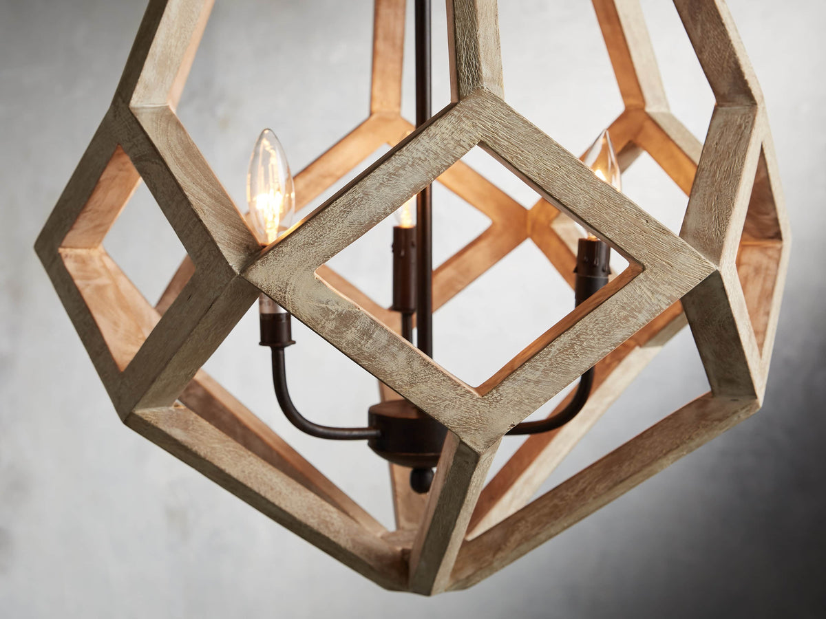 Wooden Prism Natural Frame Chandelier