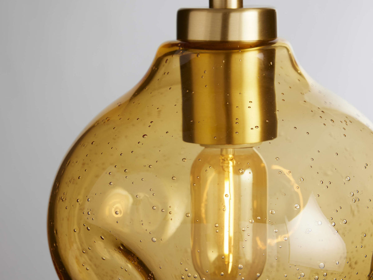 Organic Pebble Glass Pendant Light