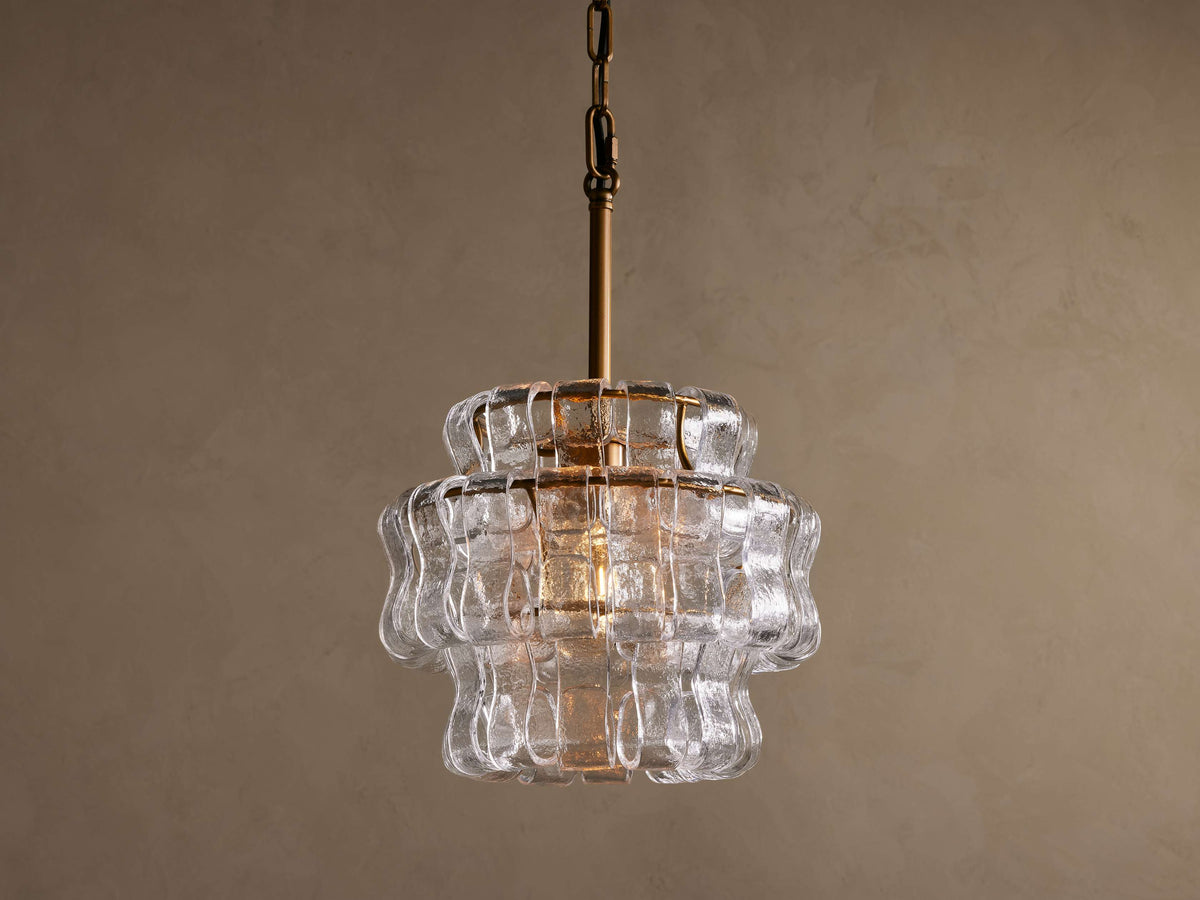 Ghiaccio Textured Glass Pendant Light