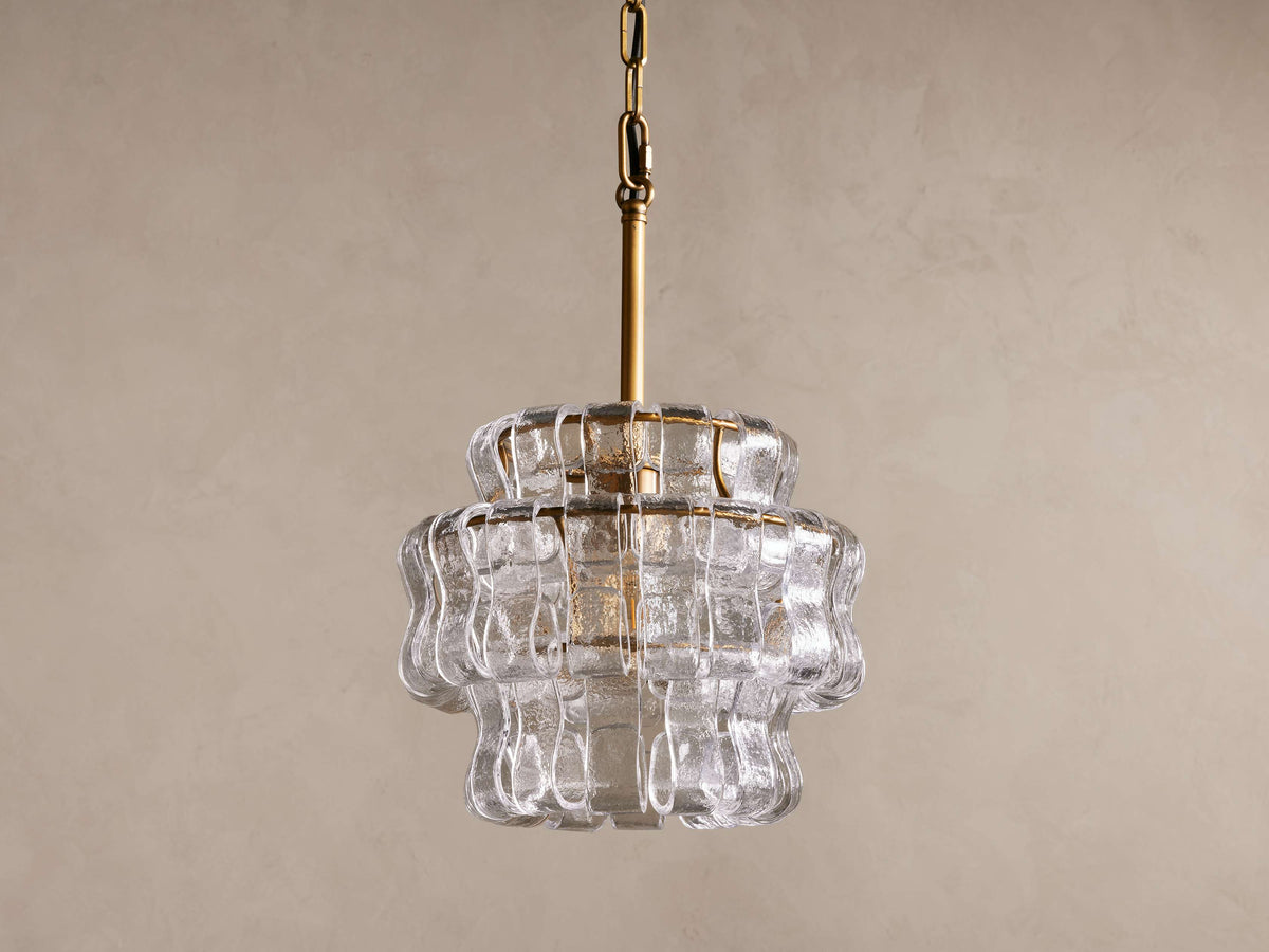 Ghiaccio Textured Glass Pendant Light