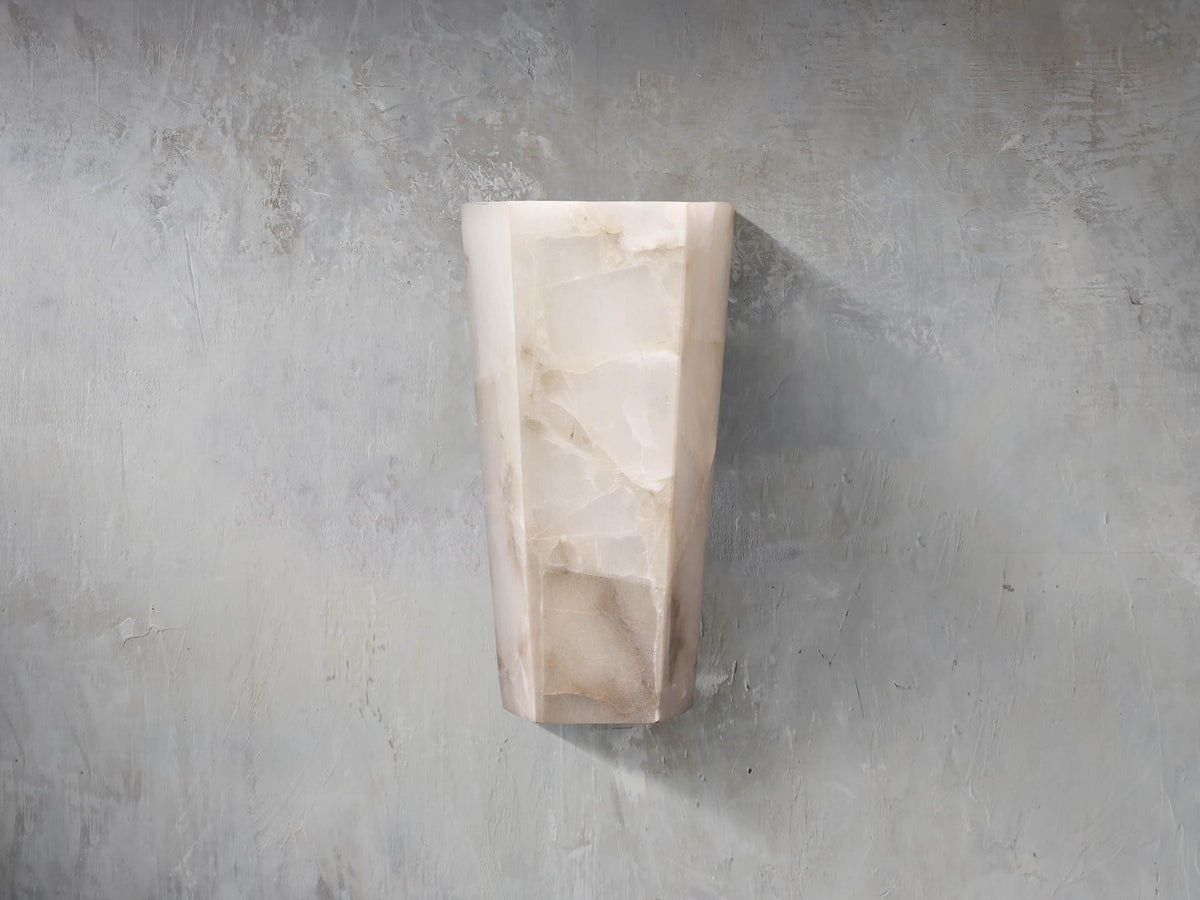 Solmera Alabaster Hexagonal Wall Sconce