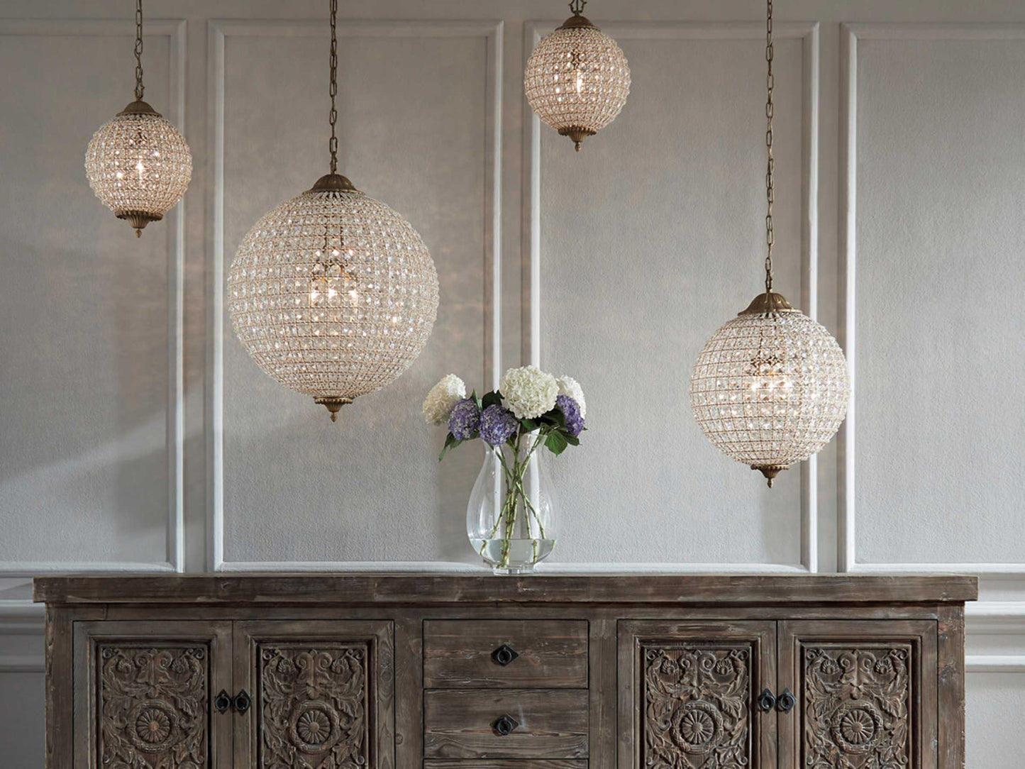 Poppy Luxury Crystal Sphere Chandelier