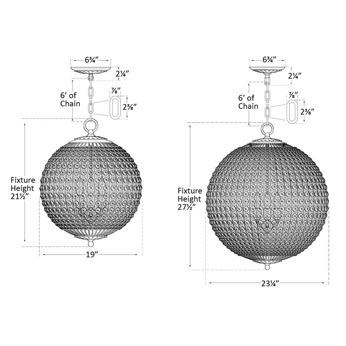 Kavallo Weave Crystal Sphere Chandelier