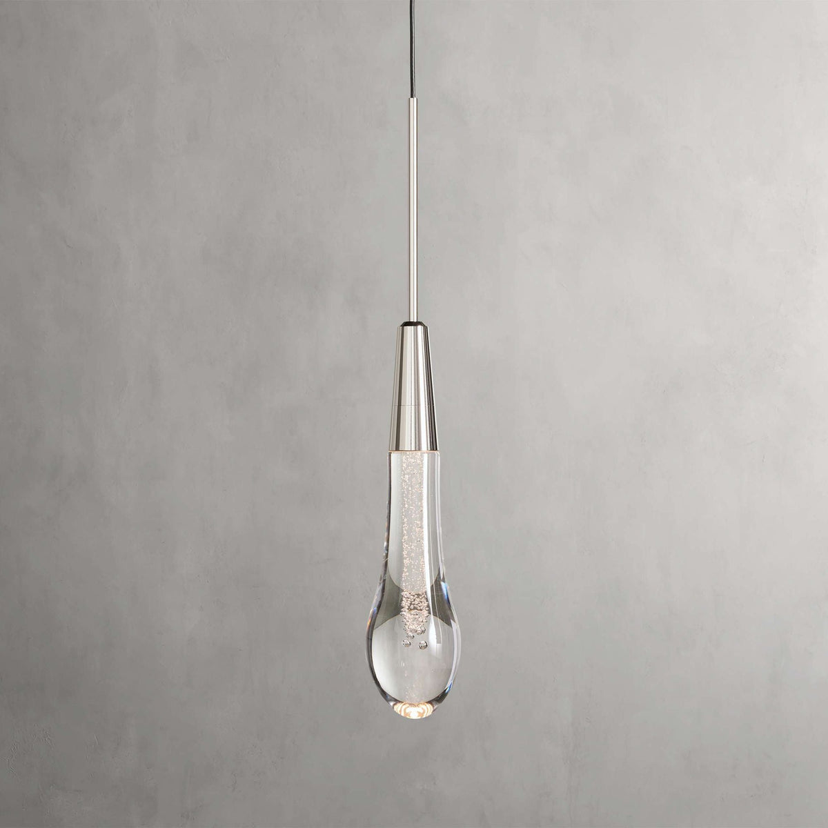 Soltaire Raindrop Glass Single Pendant Light