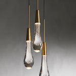 Soltaire Raindrop Glass Cluster Pendant Light