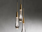 Soltaire Raindrop Crystal Cluster Pendant Light