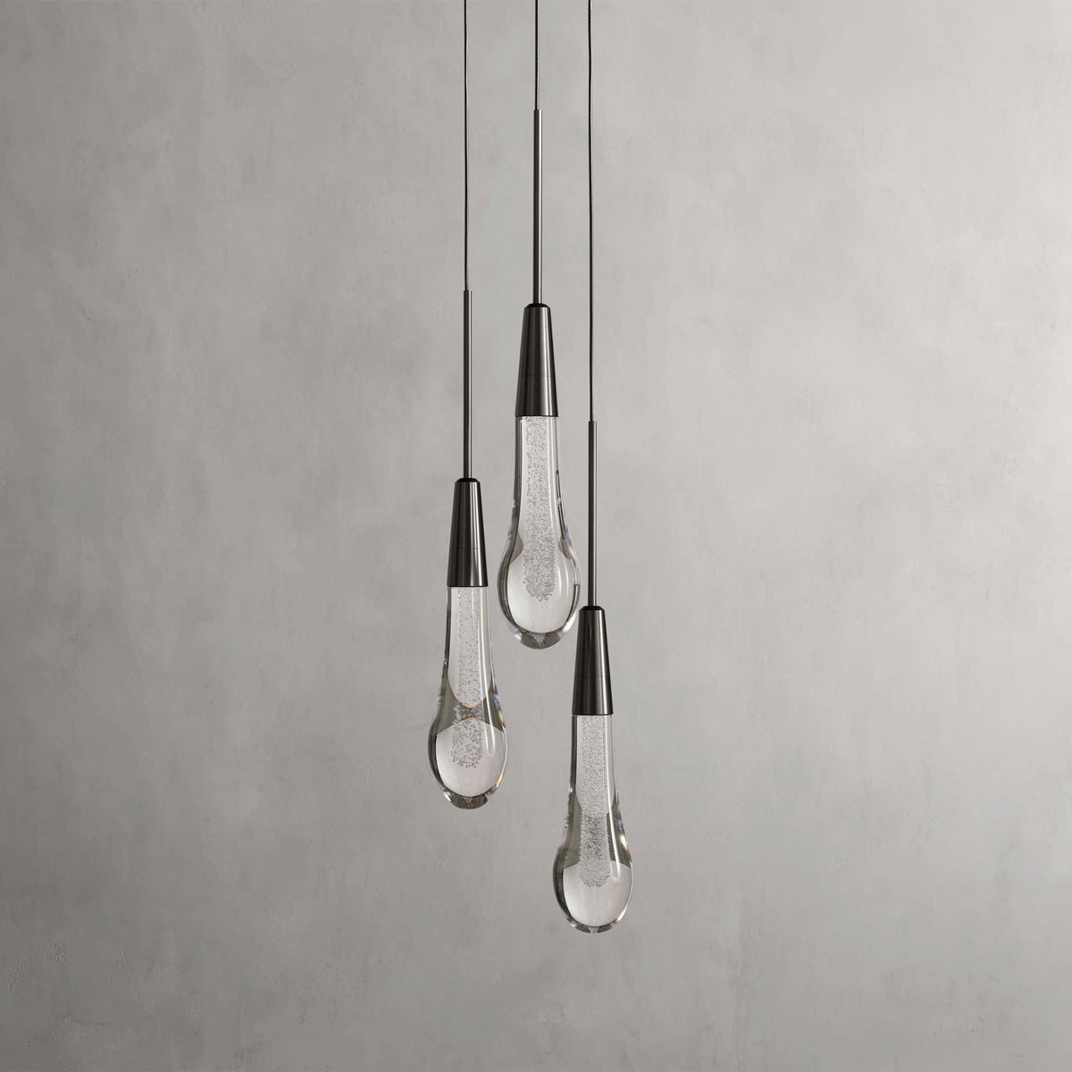 Soltaire Raindrop Glass Cluster Pendant Light