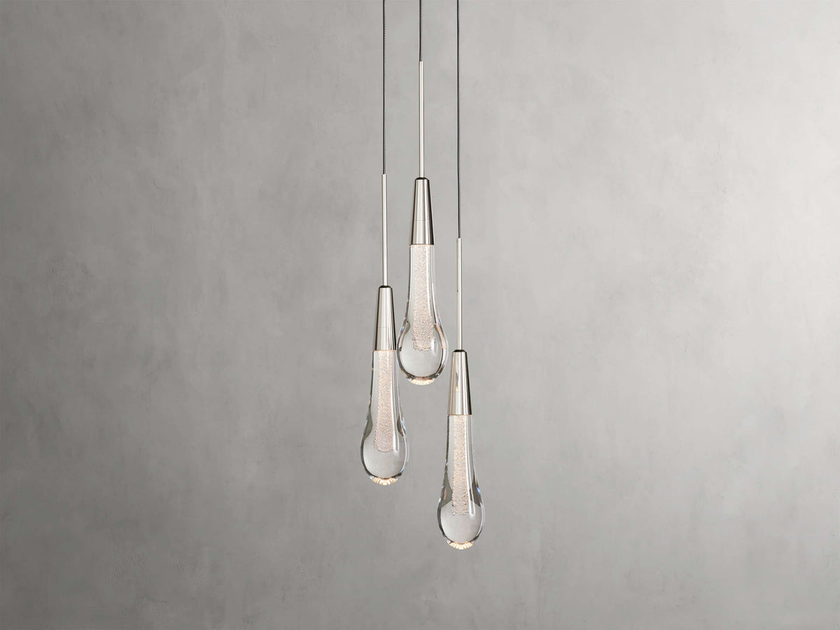 Soltaire Raindrop Crystal Cluster Pendant Light