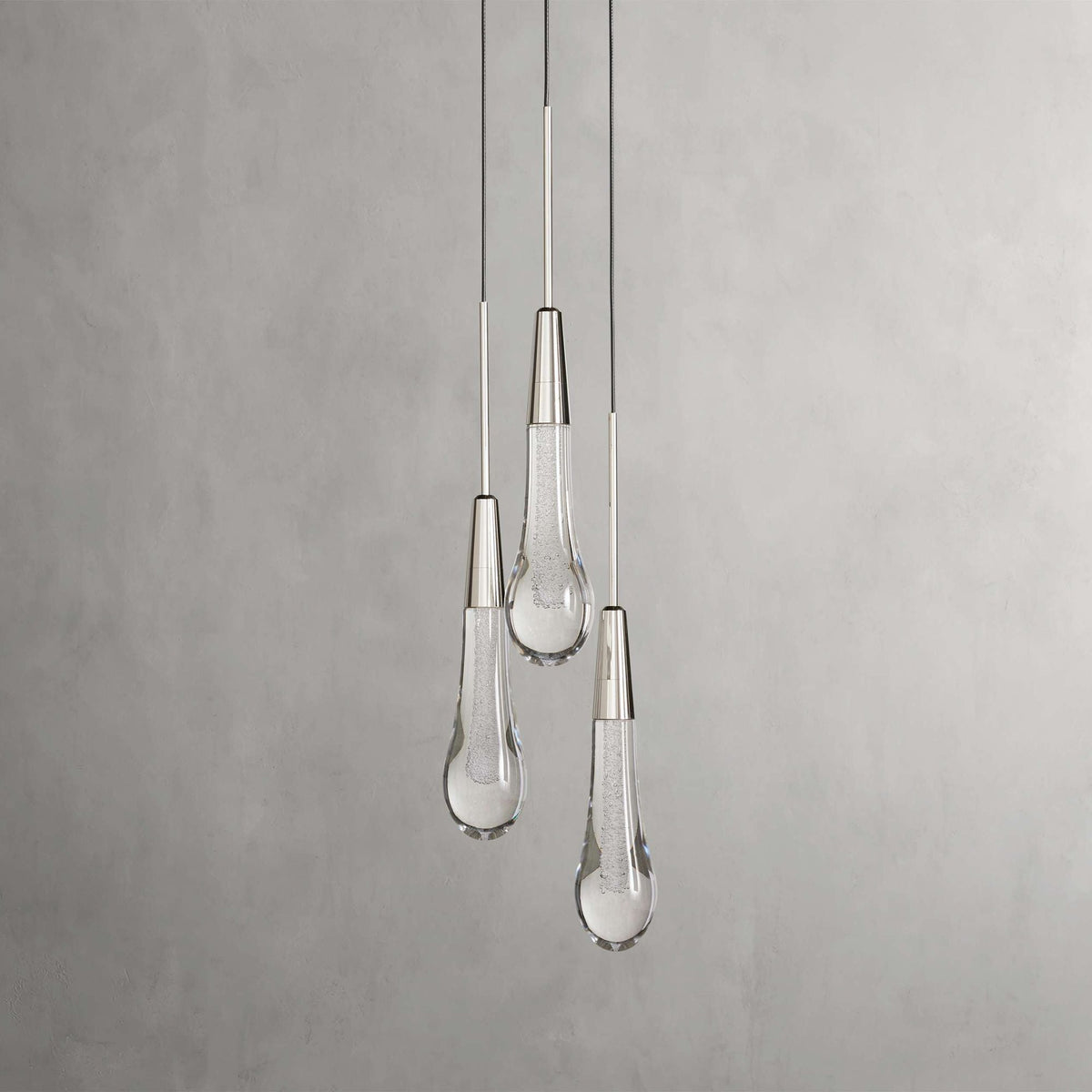 Soltaire Raindrop Glass Cluster Pendant Light