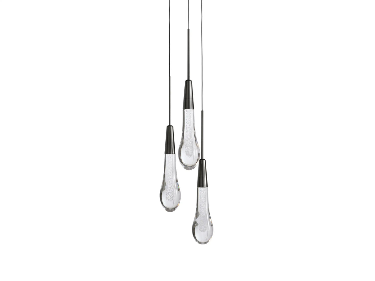 Soltaire Raindrop Crystal Cluster Pendant Light