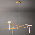 Halver Alabaster Dome Round Chandelier 45"