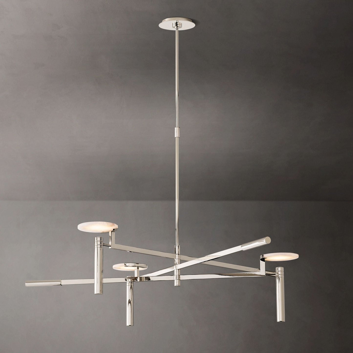 Halver Alabaster Dome Round Chandelier 45"